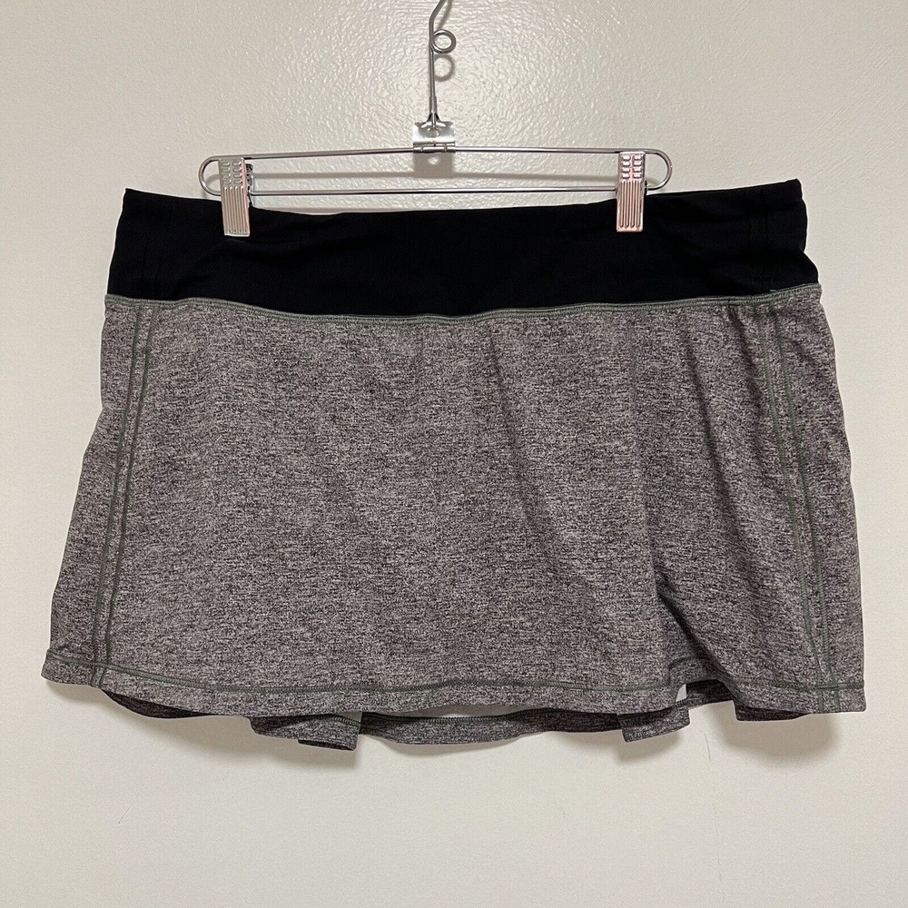 Lululemon Women’s Size 12 Regular Fit Pace Rival Tennis Skort Skirt Shorts Gray